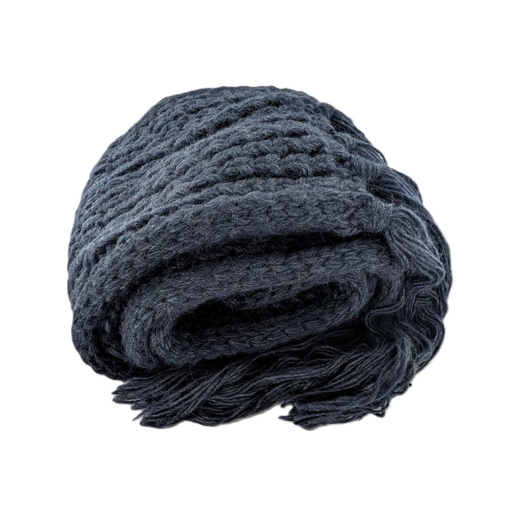 Sole Society Chunky Ribbed Scarf Cable Knit Fringed Hem - Picture 4 of 9